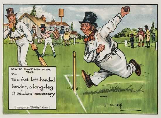 Appraisal: Crombie Charles Laws of Cricket chromolithographed plates Perrier advertisement leaf