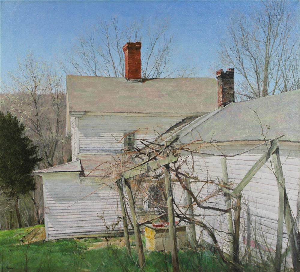 Appraisal: PETER POSKAS AMERICAN - FARM HOUSE WASHINGTON DEPOT Oil on