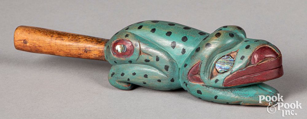 Appraisal: Northwest Coast Tlingit Indian frog effigy rattle Rich Lavalle -