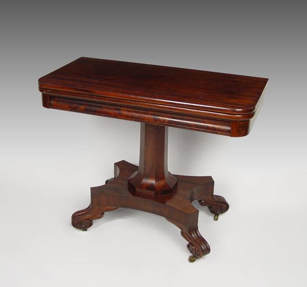 Appraisal: MID TH C FLIP TOP CARD TABLE SOLID MAHOGANY Central