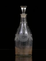 Appraisal: Etched Decanter American late th early th Century Clear mouth