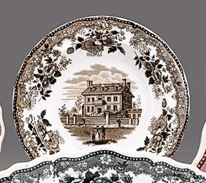 Appraisal: Small historical brown transferware soup plate job and john jackson