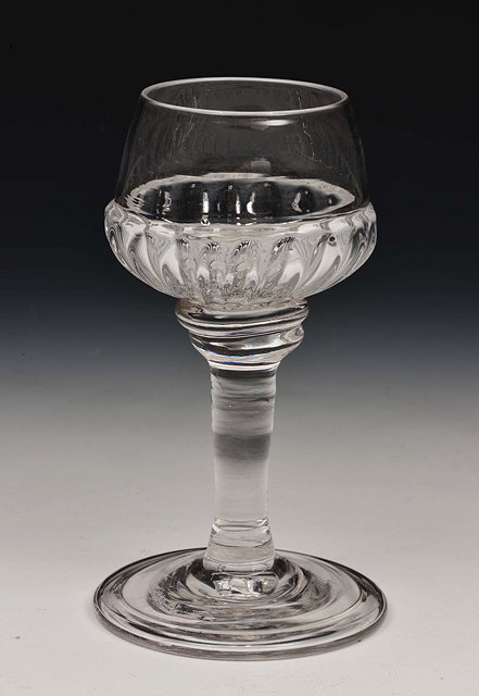 Appraisal: AN ENGLISH MEAD GLASS with gadroon bowl circa