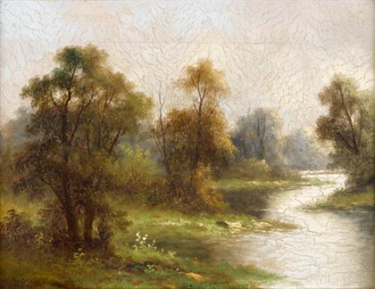 Appraisal: MANNER OF DAUBIGNY th c THE BROOK Bears signature bottom