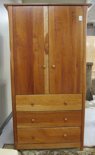 Appraisal: CUSTOM CRAFTED CHERRY FINISH ARMOIRE Wood Castle Fine Hardwood Furniture