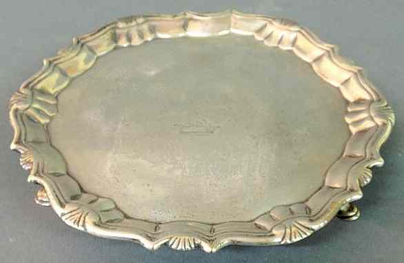 Appraisal: Early silver salver by Robert Abercromby - London England with