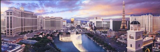 Appraisal: Large panoramic color photo Epic Skies Las Vegas sighed lower