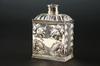 Appraisal: SILVER TEA CADDY - th c Dutch floral repousse silver