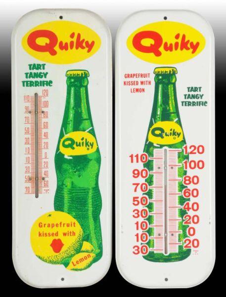 Appraisal: Lot of Quiky Tin Thermometers Description Circa s Minor marks