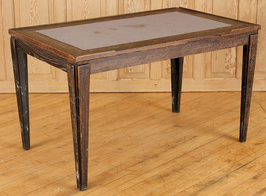 Appraisal: FRENCH CERUSED OAK GAMES TABLE C A French cerused oak