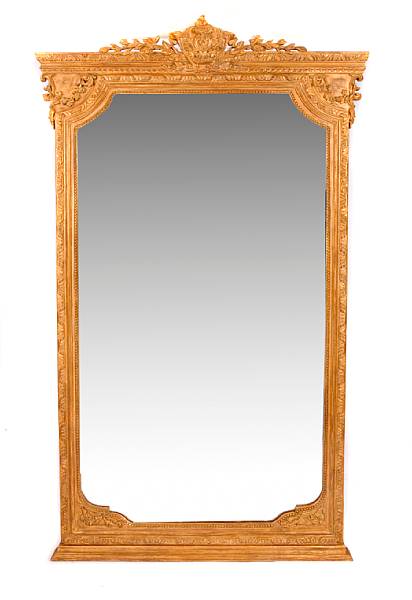 Appraisal: A Louis XVI style carved and gilt mirror height ft