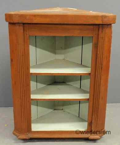 Appraisal: Open hanging corner cupboard with two shelves ''h x ''w