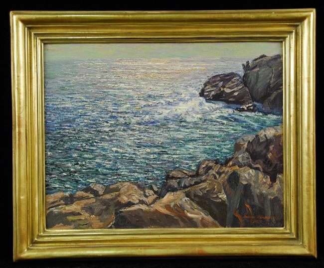 Appraisal: FRANCIS J FLANAGAN American - MARBLEHEAD SHORELINE oil on board