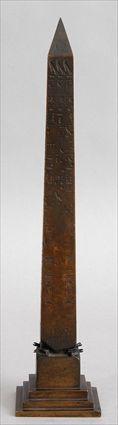 Appraisal: BRONZE REPRODUCTION OF CLEOPATRA'S NEEDLE Retailed by Tiffany Co NY