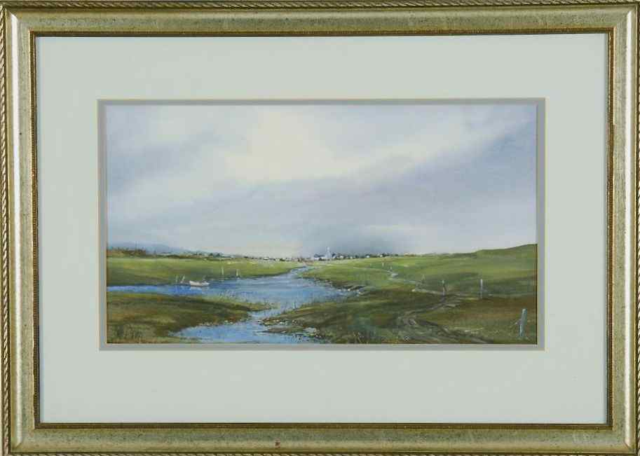 Appraisal: FRAMED CONTEMPORARY WATERCOLORCape Cod marsh Signed lower left J Grasso''