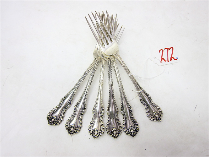 Appraisal: DOMINICK HAFF STERLING SILVER FORK SET six pieces in the