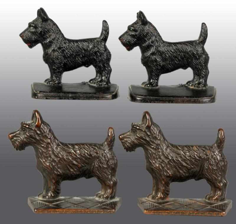 Appraisal: Lot of Cast Iron Standing Scottie Bookends Description Includes Standing