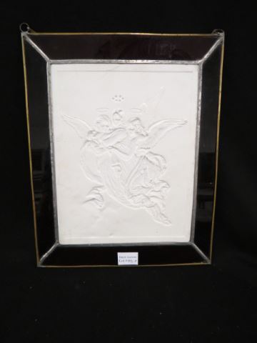 Appraisal: Antique Porcelain Lithopane Ascension angel carrying up Mary image area