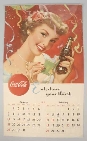 Appraisal: Coca-Cola Calendar Description Very clean with just light soiling and