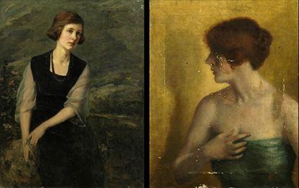 Appraisal: th Century School Two Portraits of Women Oil on canvas