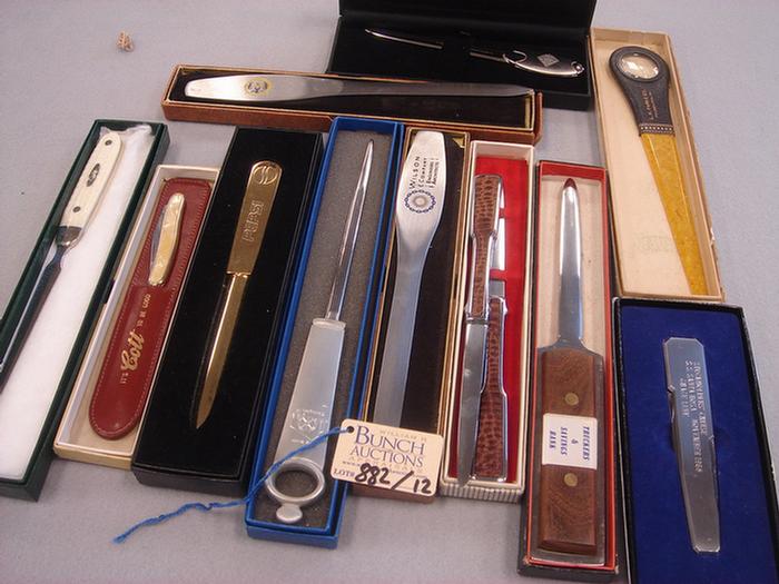 Appraisal: Lot of vintage letter openers in boxes Including W R