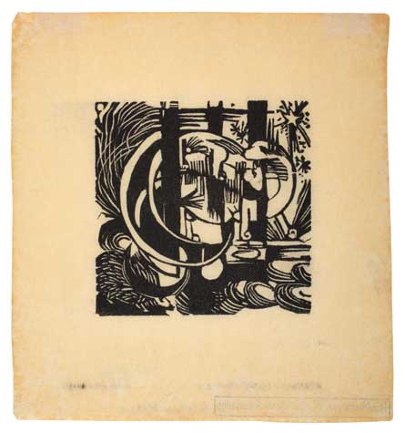 Appraisal: FRANZ MARC Eideschen Woodcut on Japan paper x mm x