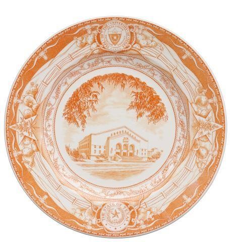 Appraisal: Wedgwood commemorative University of Texas plate burnt orange on a