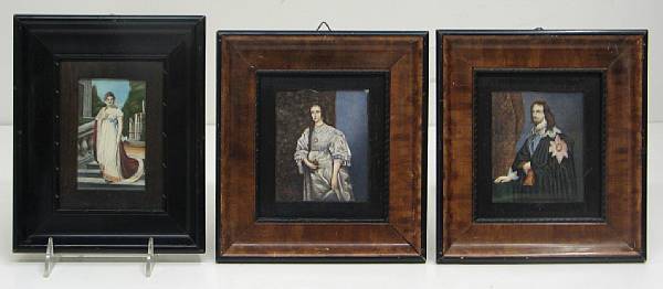 Appraisal: A group of three portrait miniatures first quarter th century