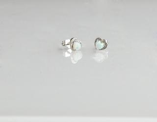 Appraisal: Pair of K White Gold Pierced Earrings the heart form