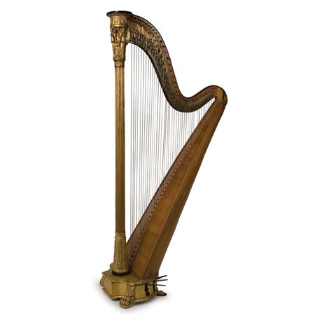 Appraisal: Regency Parcel Gilt Satinwood Harp Estimate -