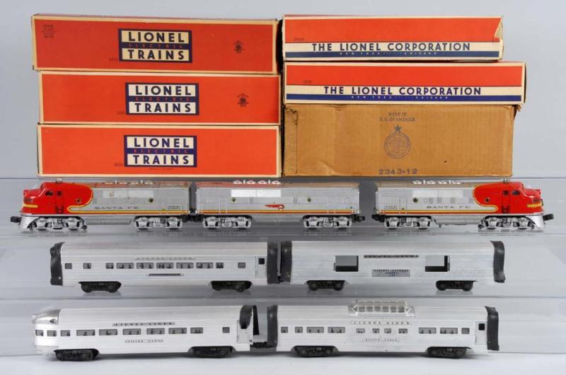 Appraisal: Lionel O-Gauge Santa Fe F Passenger Set Description American Post-war