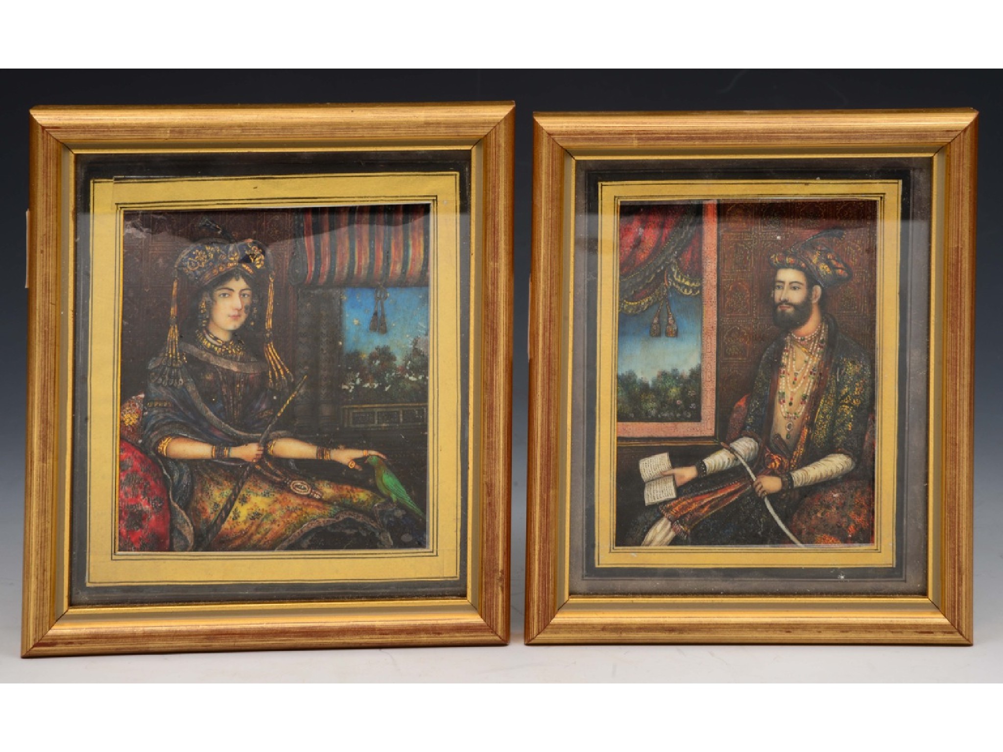 Appraisal: A pair of th century Indian portrait miniatures of rectangular