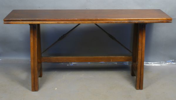 Appraisal: Spanish-style oak table h x l x w EST