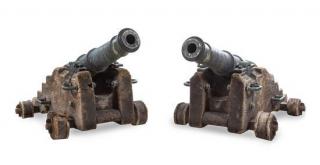 Appraisal: A Pair of French Ship's Cannons Height x width inches