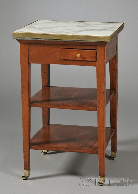 Appraisal: French Directoire-style Mahogany Marble-top Washstand th century square top above