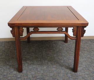 Appraisal: Huanghuali Square Table A square topped table with a paneled