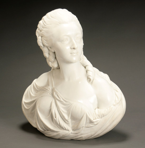 Appraisal: French Parcel-Glazed Bisque Bust of Madame du Barry After Augustin