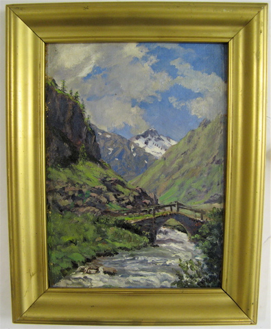 Appraisal: MARIUS A HANSEN SKOV oil on board Denmark - Mountain