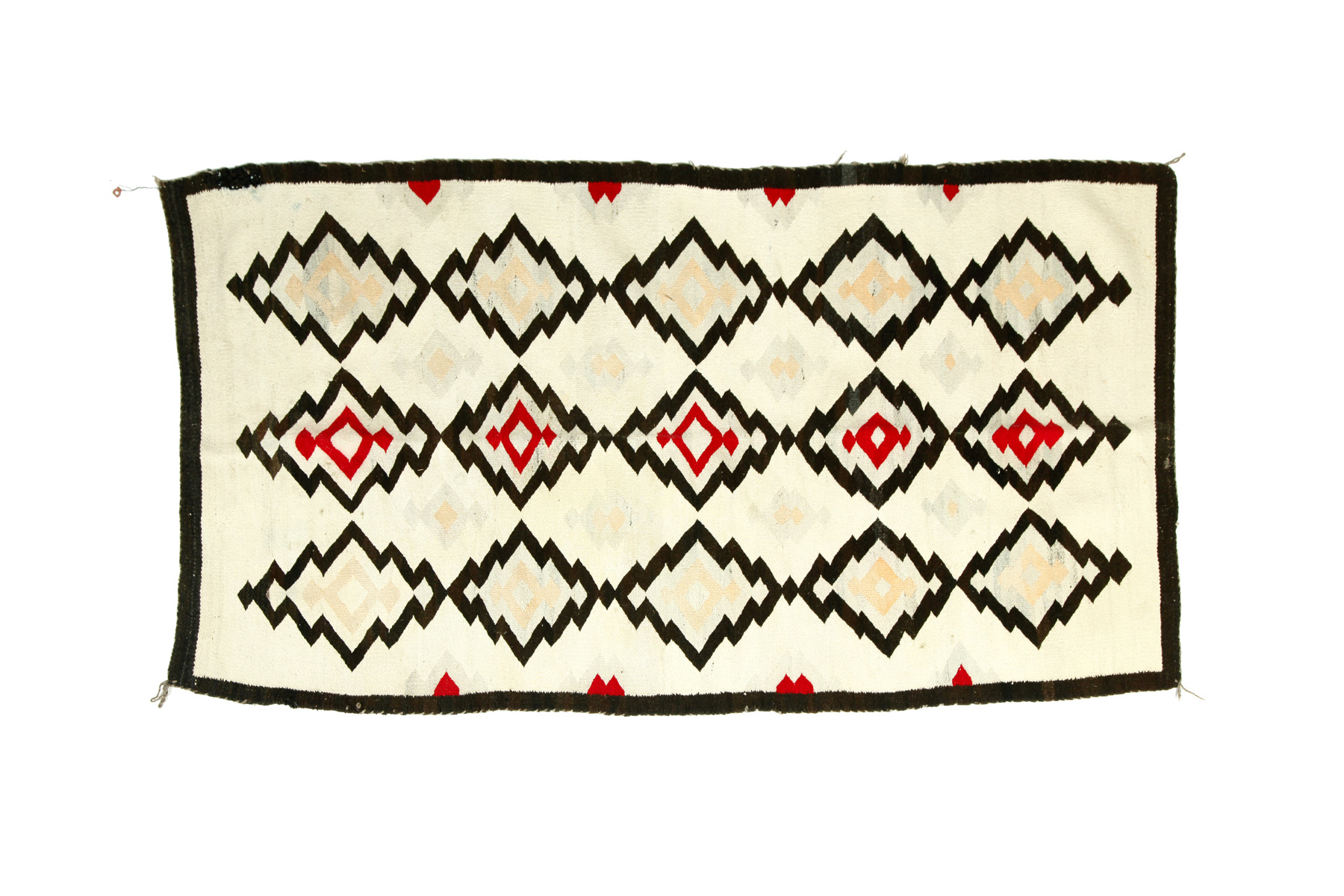 Appraisal: NAVAJO RUG Mid th century wool Zigzag diamonds on a