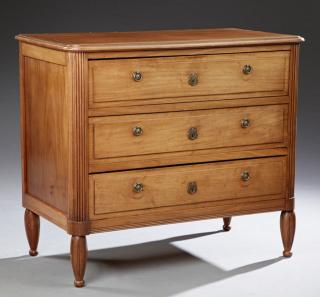 Appraisal: French Louis XVI Style Carved Walnut Commode earl French Louis