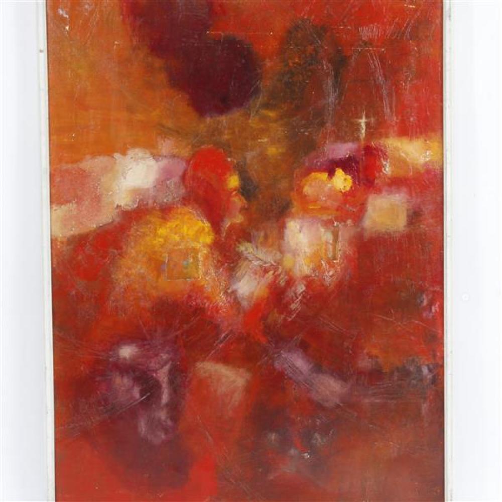 Appraisal: ENRICO FAUGNO AMERICAN KENTUCKY TH CENTURY ABSTRACT IN RED WITH