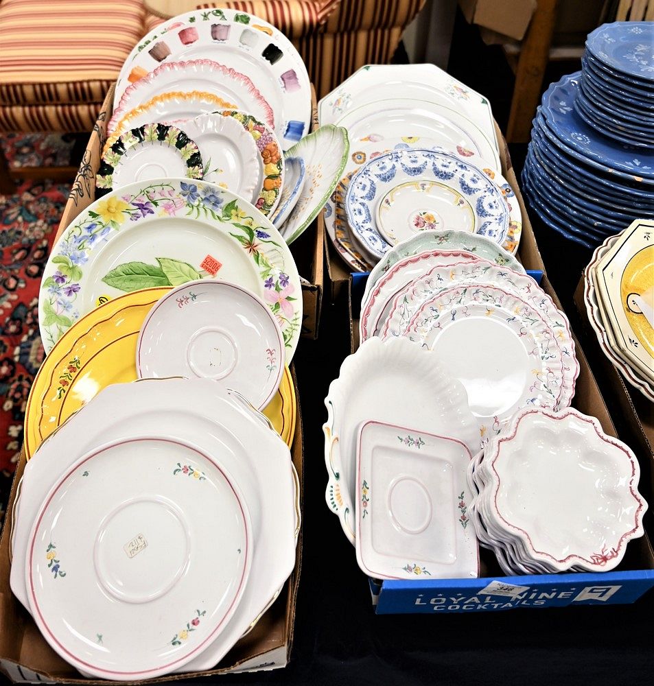 Appraisal: Four Tray Lots of French Faience Atelier de Segries Plates