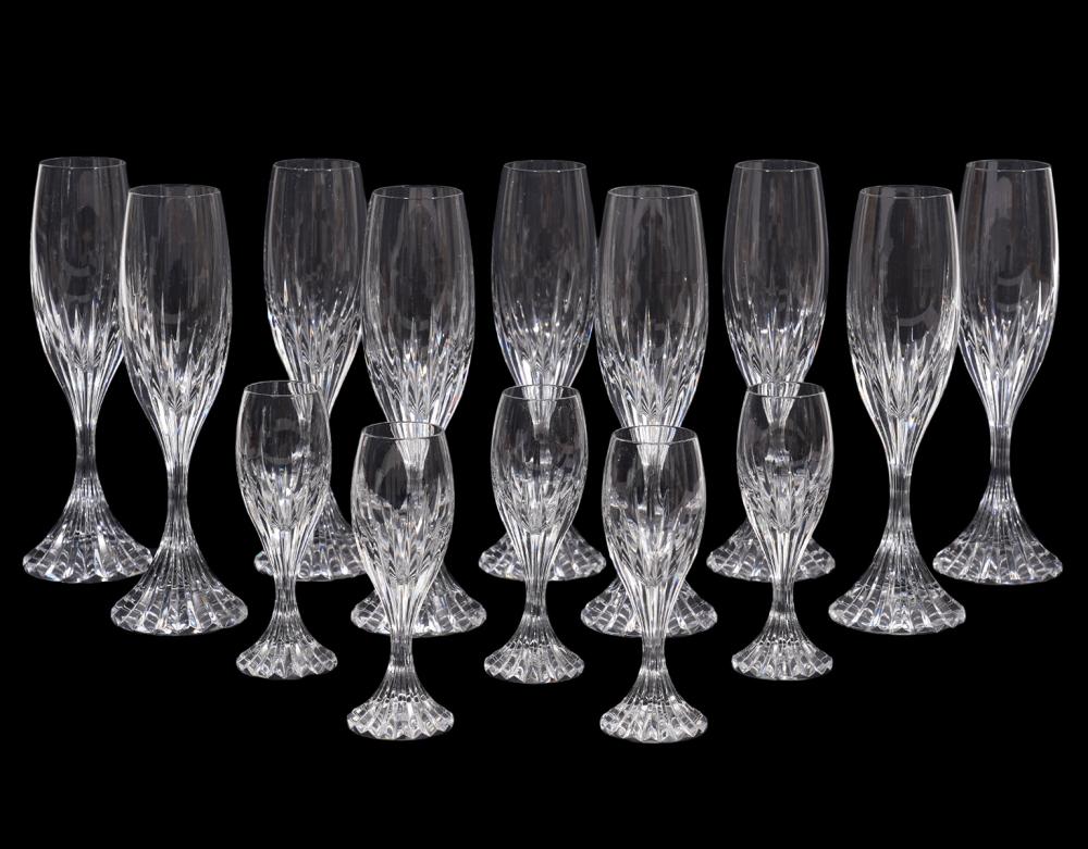 Appraisal: BACCARAT MASSENA CHAMPAGNE FLUTES LIQUEUR Baccarat Massena champagne flutes clear