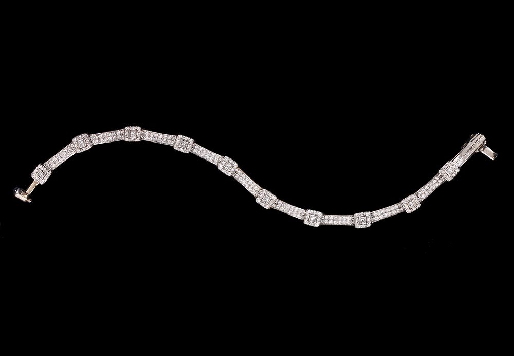 Appraisal: Philippe Charriol K WG Diamond Link Bracelet Philippe Charriol signed