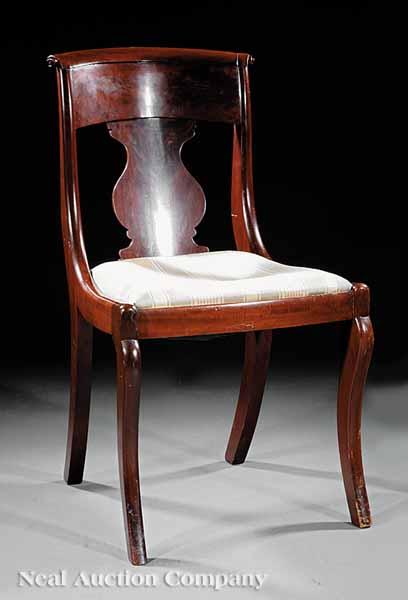 Appraisal: An American Classical Mahogany Side Chair c bearing retailers label