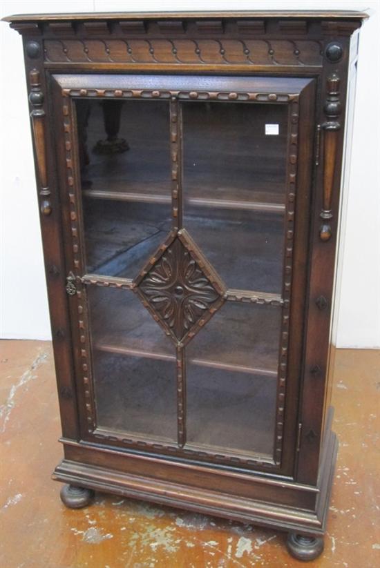 Appraisal: CARVED CABINET WITH GLAZED DOOR