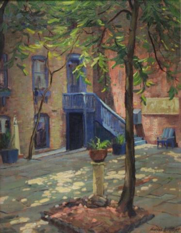 Appraisal: BREWER Adrien Oil on Canvas Street Scene Signed lower right