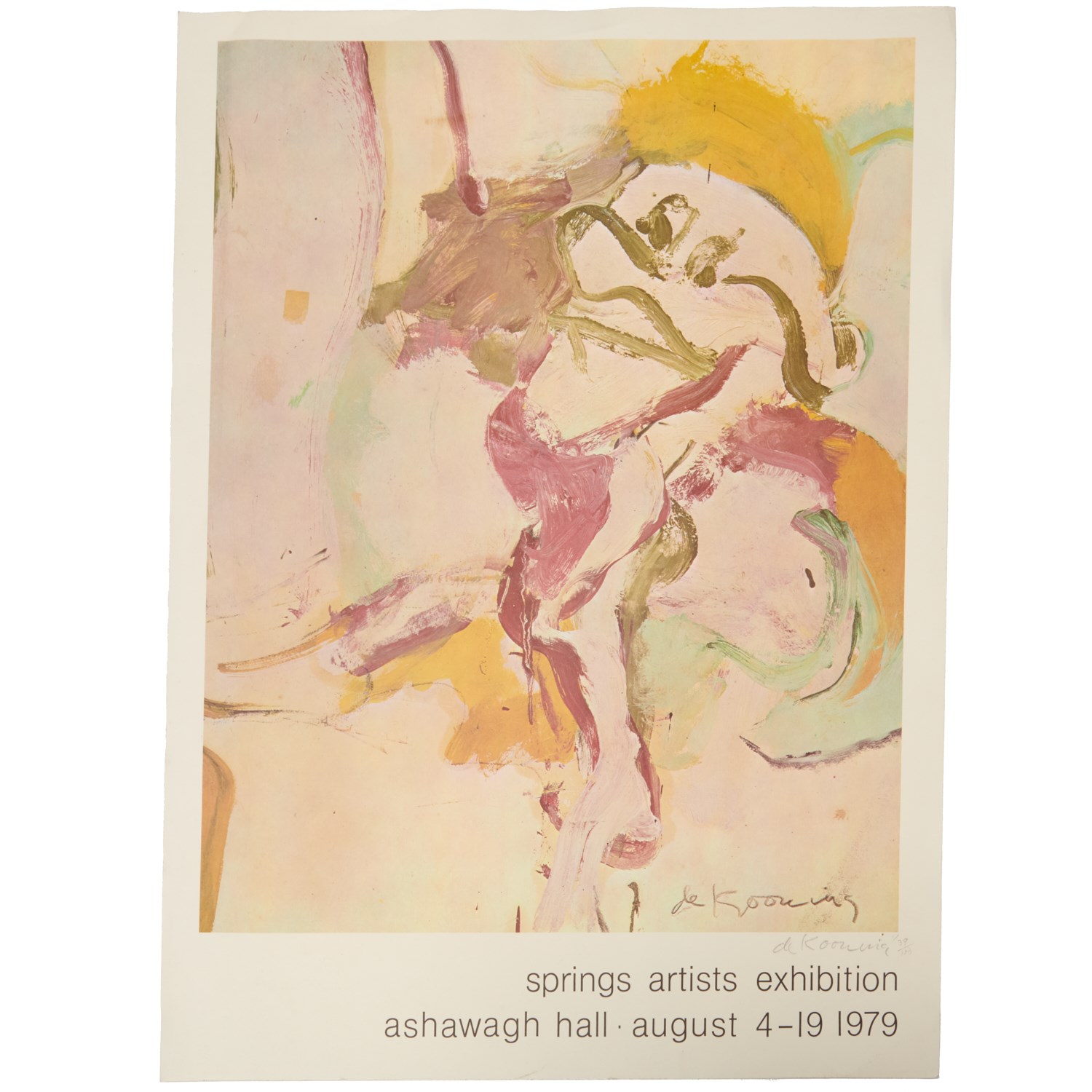 Appraisal: WILLEM DE KOONING SIGNED EXHIBITION POSTER Willem de Kooning American