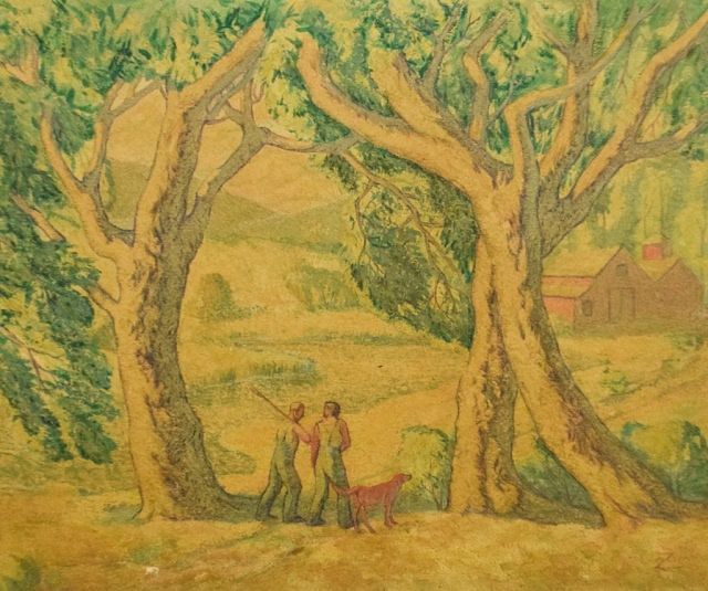 Appraisal: Marco Zim Oil on Wood Panel People in Landscape Marco