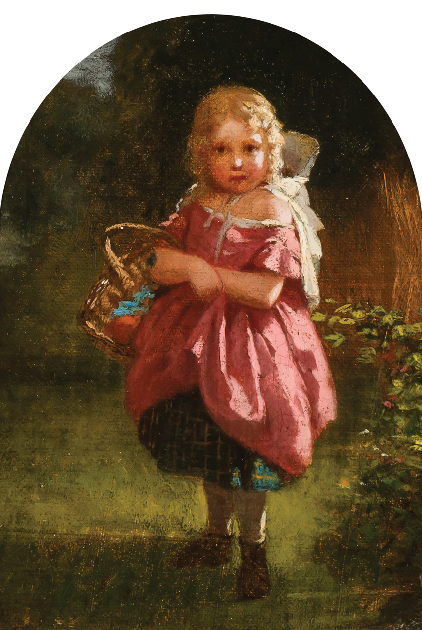 Appraisal: JOHN GEORGE BROWN American - Little Girl in Pink Holding